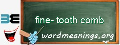 WordMeaning blackboard for fine-tooth comb